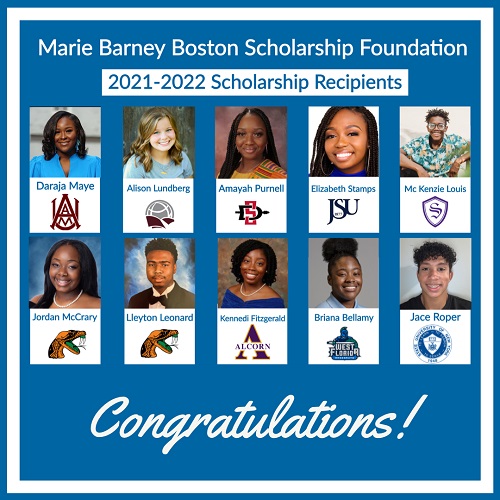 2021 Marie Barney Boston Scholarship Recipient