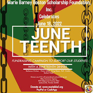 Juneteenth Fundraiser Dinner - Marie Barney Boston Scholarship ...