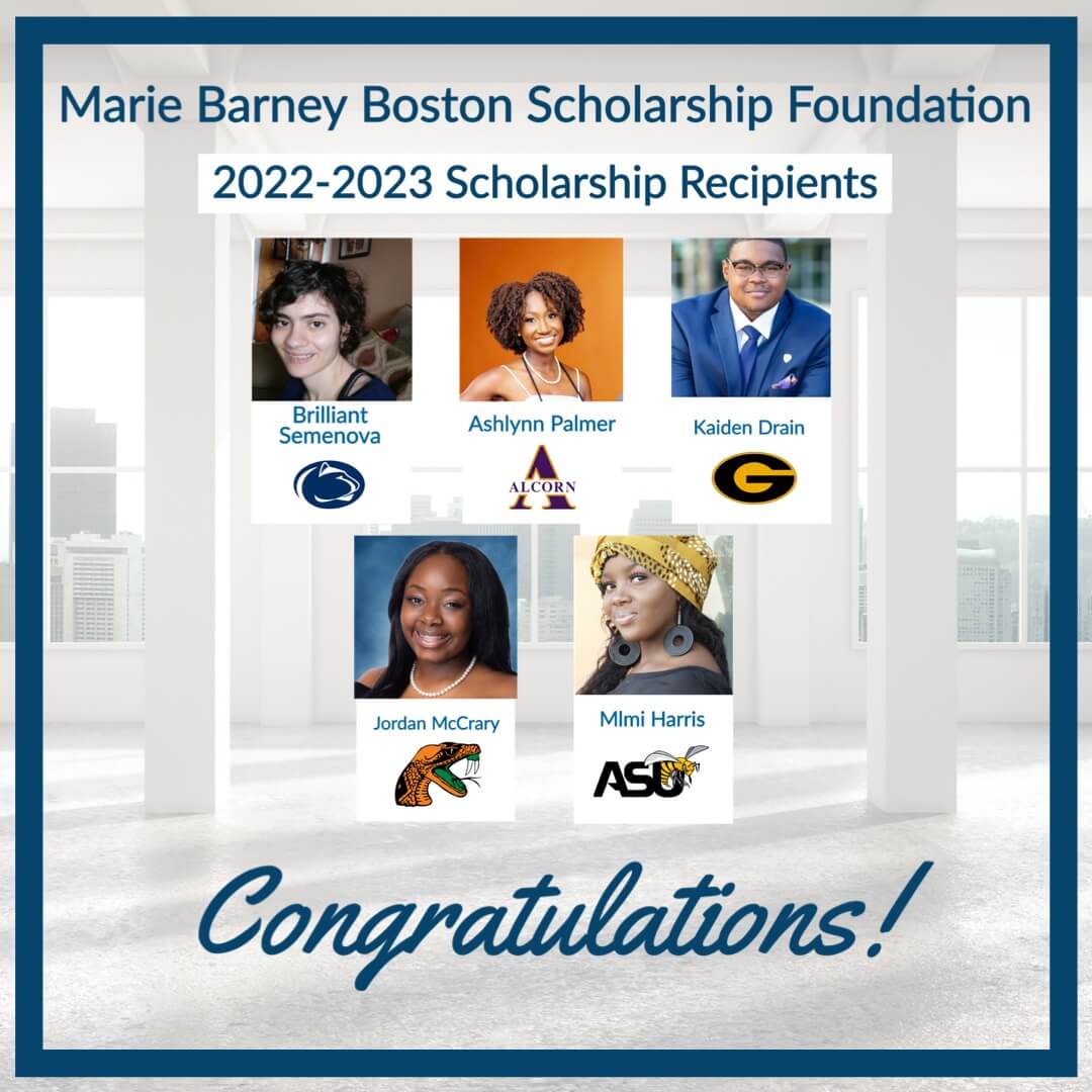 2022 Marie Barney Boston Scholarship Recipient